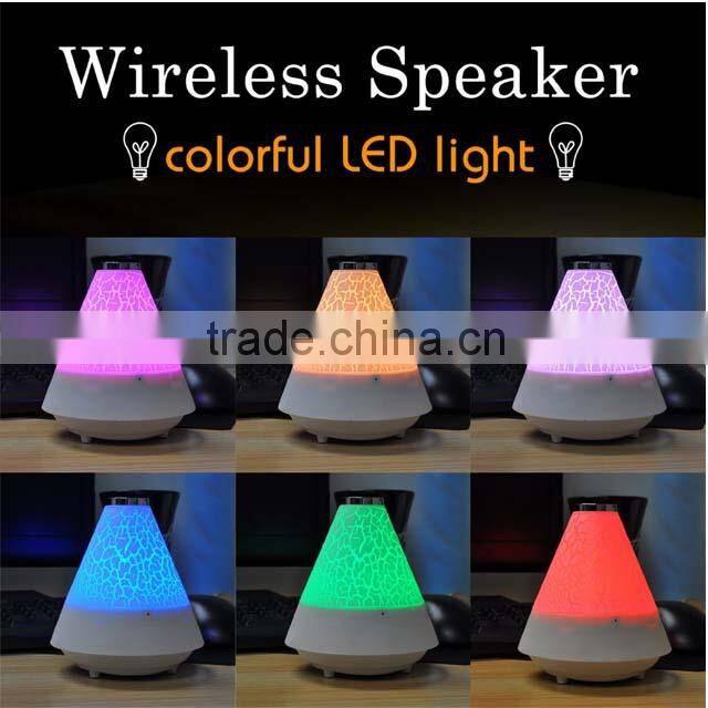 Hot sales! Bluetooth Wireless Speakers With Colorful LED Light Lamp with radio function, handsfree, support TF card