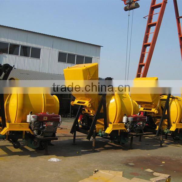 2016 Hot Sell Brand Concrete Mixer by Diesel Hydraulic Hoist Hopper