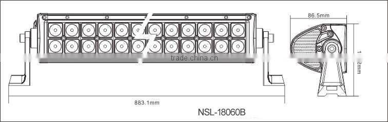 High Quality 180 watt 7 inch LED light bar 12v offroad auto 180w led working light for car
