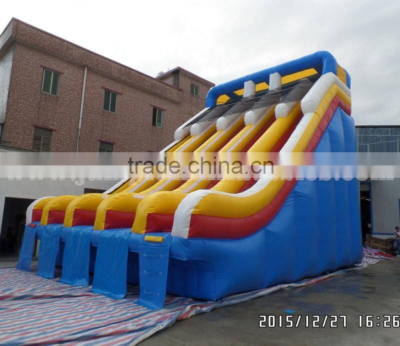 2016 kids and adults used inflatable water slide pool double lane inflatable slide/wet slider/waterslide sale