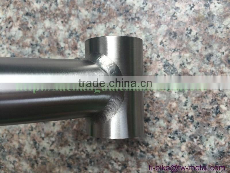XACD made titan bending bicycle stem customized ti bike stems with hand brush finished ti bicycle stem oem cheap made in china
