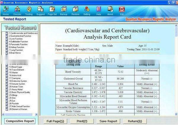 Newest Third Generation Quantum Magnetic Resonance Body Analyzer BD-R010
