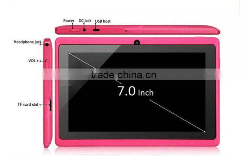 dual core android 7 inch tablet pc Q88 pro ATM 7021 Cortex-A9 processor speed 1.2GHz android 4.2.2 dual camera WIFI Cheapest