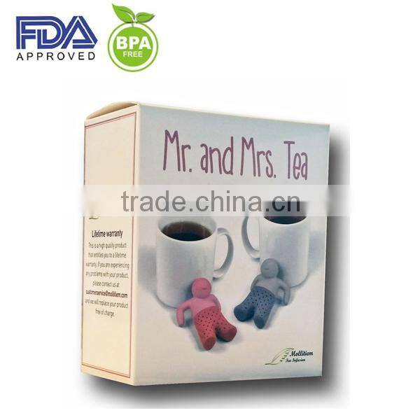 FDA/ LFGB standard Strawbery silicone tea bag,silicone tea strainers,tea infuser with plate