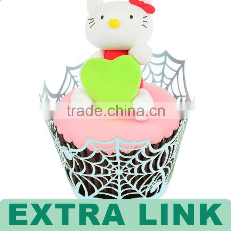 cup cake box and pizza box and dry food packing box with flower