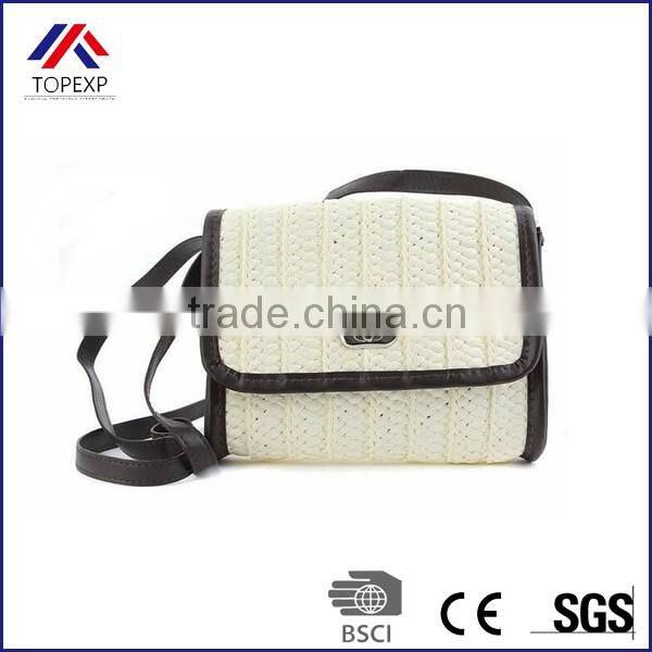Custom Female Straw Bag Shoulder Bag With Leather Band