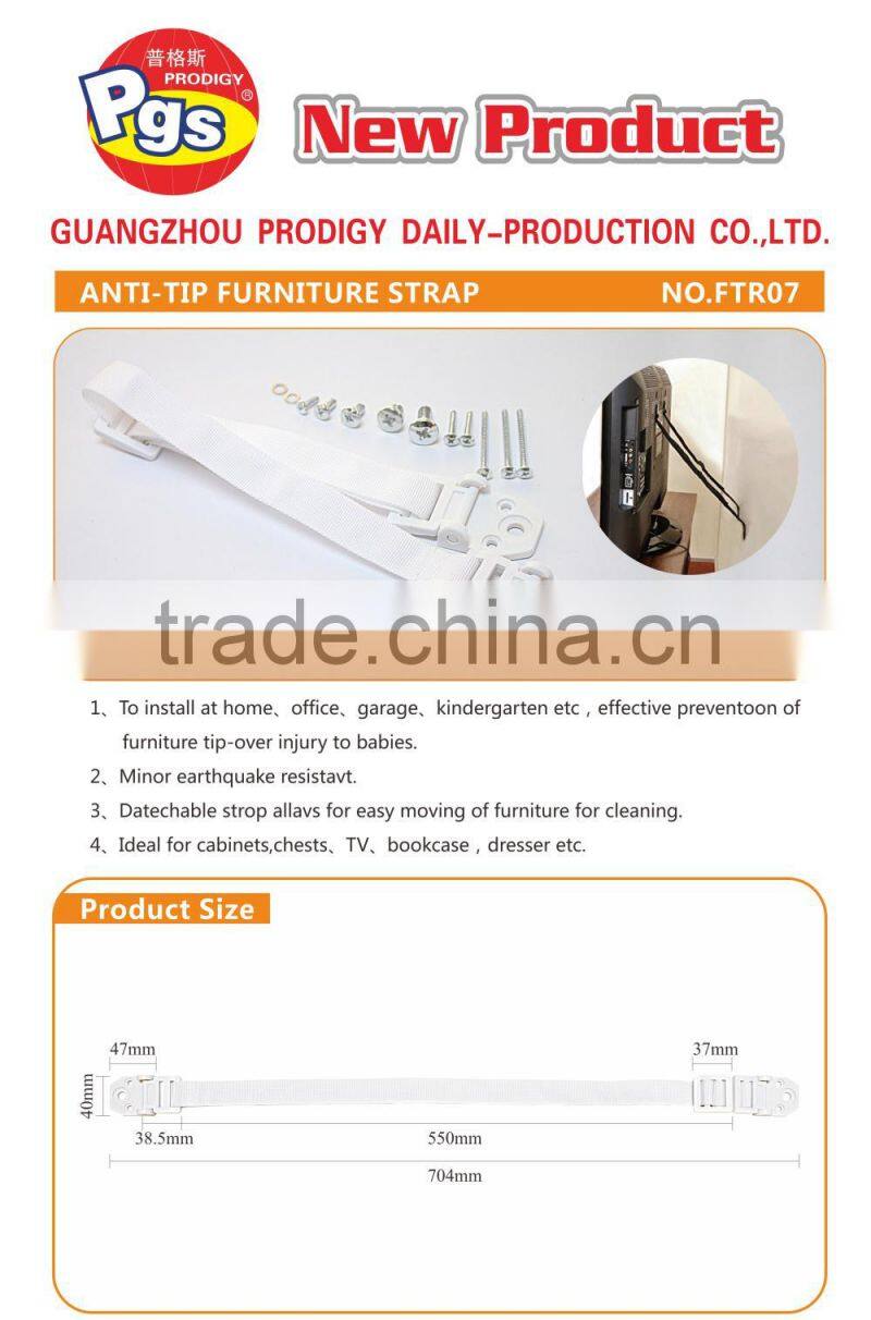 Prodigy brand 2 pcs furniture safety anti tip tv strap