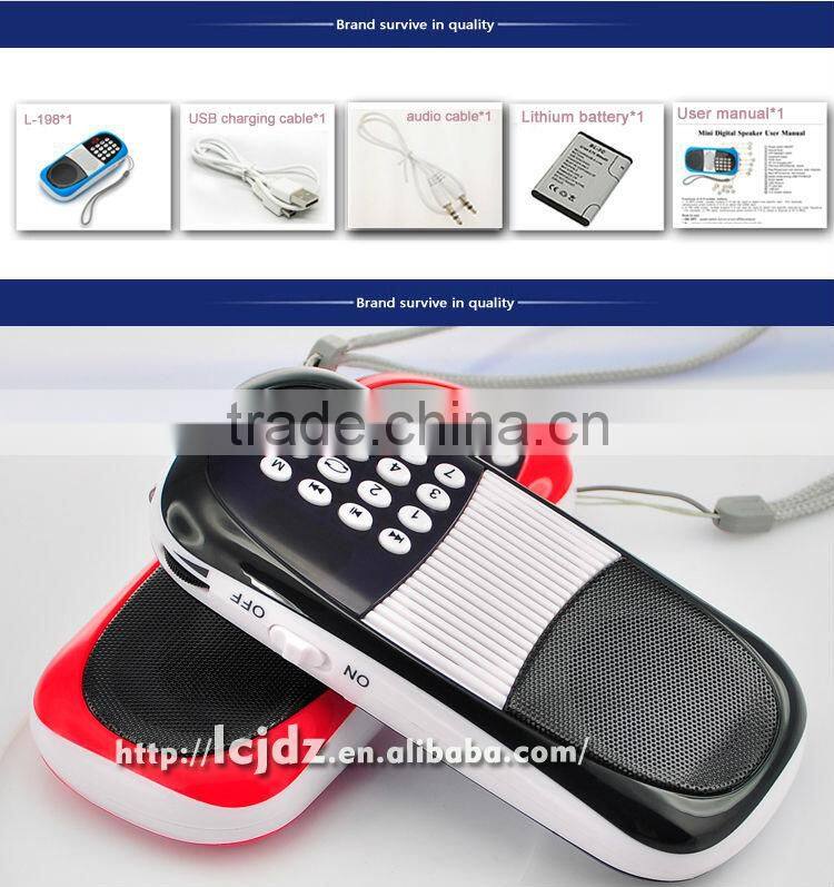 L-198AM portable mini MP3 player FM AM radio speaker