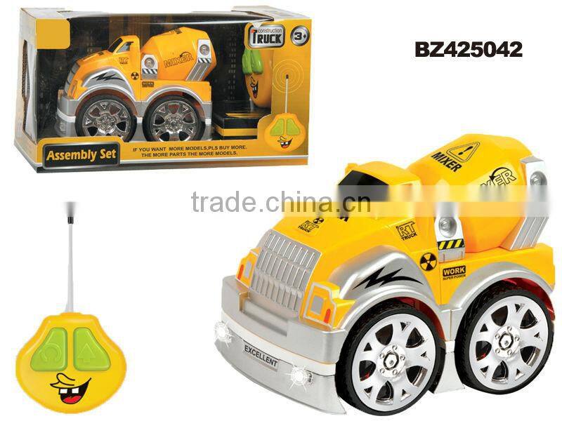 4 channel remote control concrete mixer truck toy self assemble toys