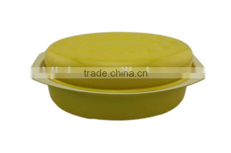 Nice yellow oval ceramic coating roaster pan