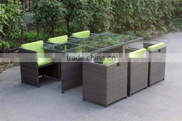 Viro rattan space saving cube dinning set