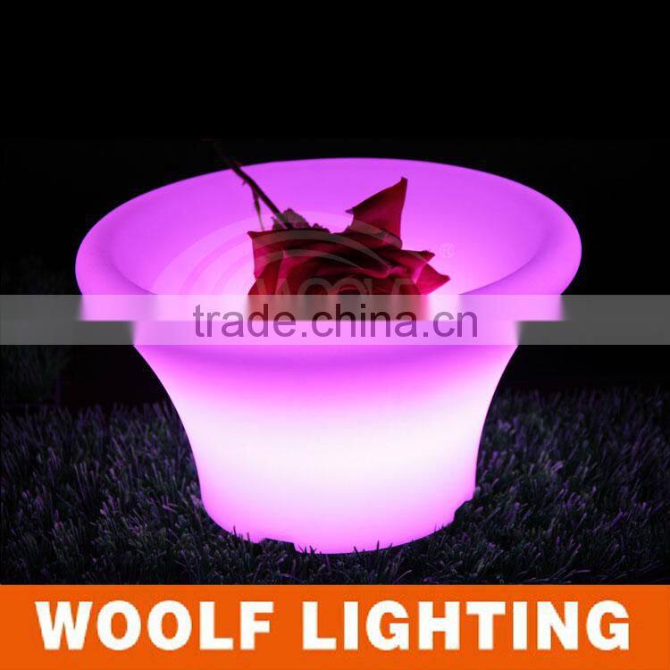 Outdoor garden plastic glowing rechargeable led fruit pots with remote control
