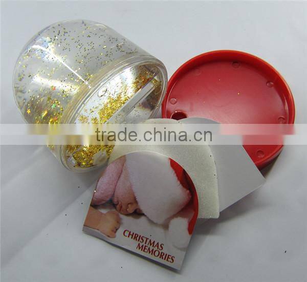 Plastic photo snow globe kit