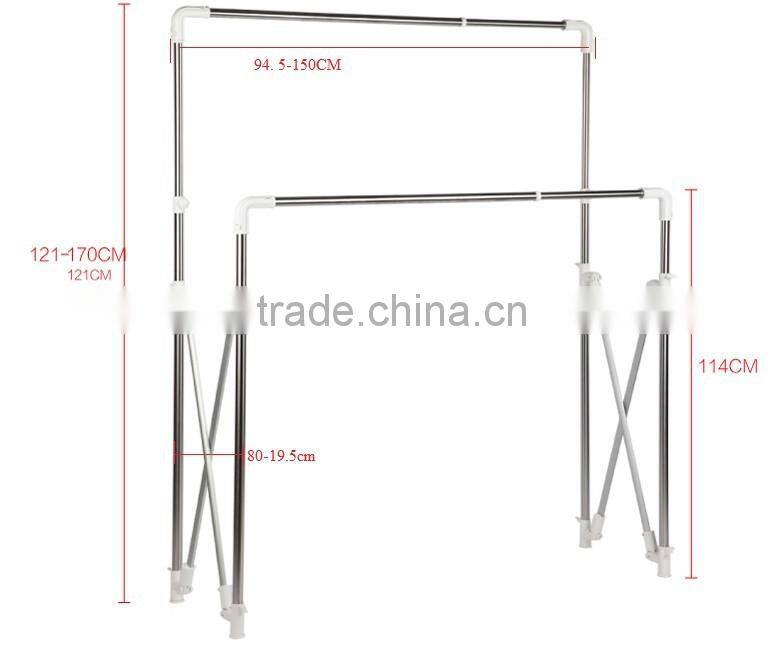 double pole heavy loading callapsible drying rack and clothes rack