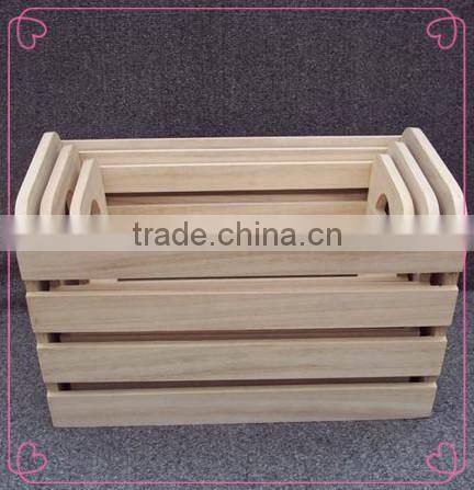 Vintage Antique wooden apple crates wood storage box with handle wholesale