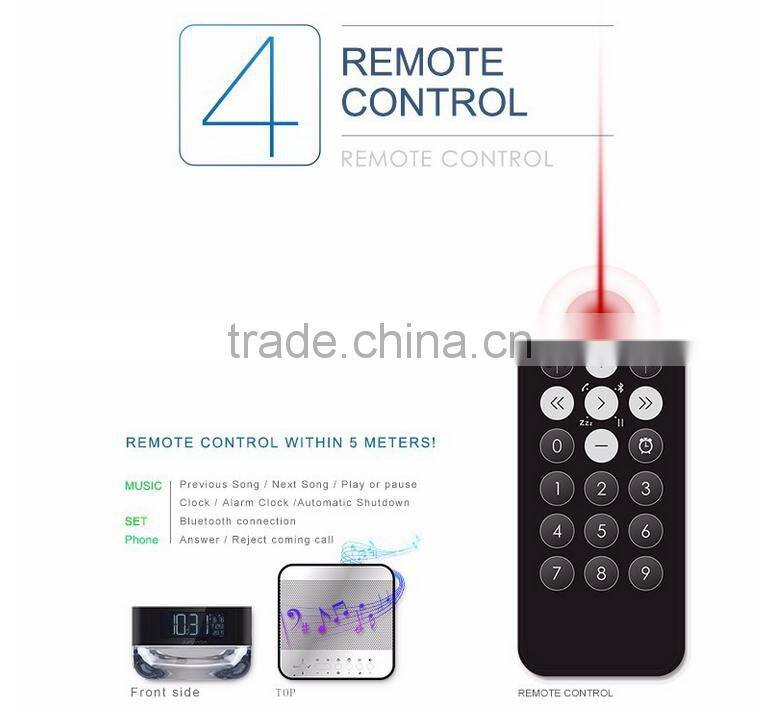 2016 New Arrival Crystal Wireless Multifuction Remote Control Bluetooth Speaker With FM Radio/Night Light/TF Card Supported