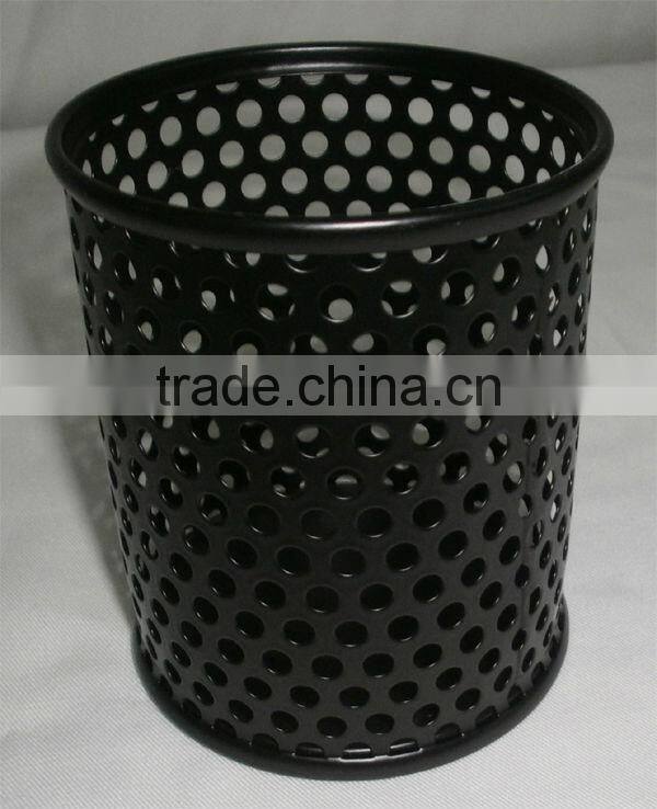 Punch Metal Pen Holder For Office