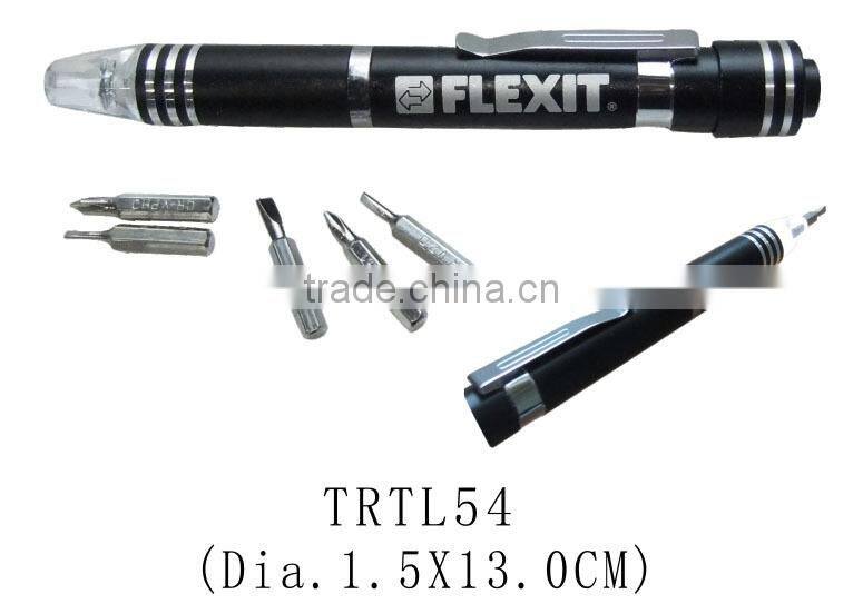 Aluminum custom logo LED light multi work tool pen