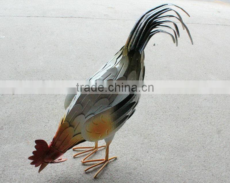 Metal rooster outdoor garden decor