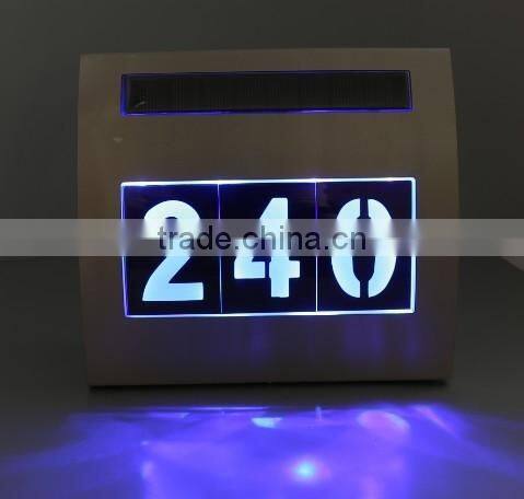 stainless steel led house number light with solar light