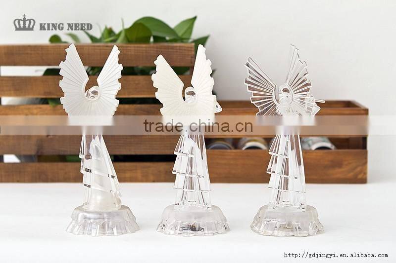 LED Acrylic christmas angel with instrument figurines