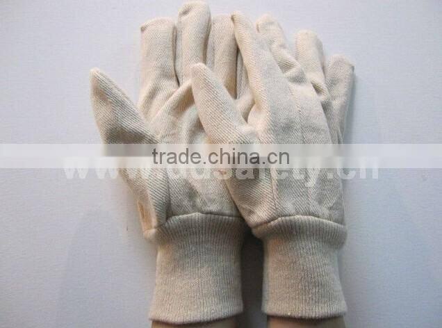 DDSAFETY White Canvas Glove Cheap Wholesale Knit Wrist Safety Work Gloves