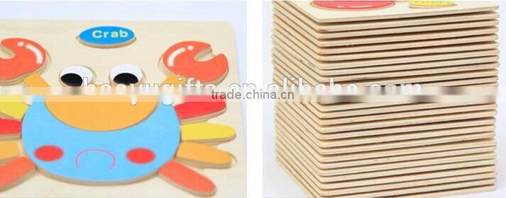 Animals Shapes Wooden Jigsaw Puzzles For Children Intelligence Educational Toys