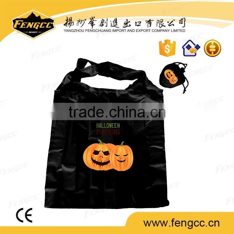 2016 hot sale Halloween promotion printed polyester foldadble shopping bag