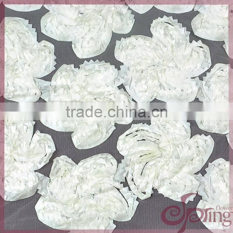 White embroidery coiling ribbon lace applique work design 3d lace fabric
