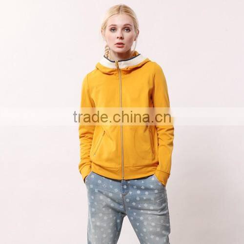 2016 fashion design Autumn fleece cotton sweatershirts Full zipper hoody wholesale women hoodies