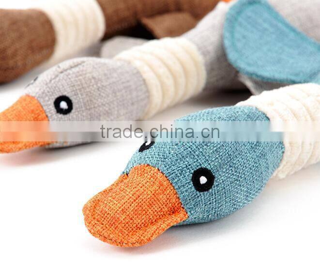 Cute hotsale promotion kids stuffed duck toy for dog green