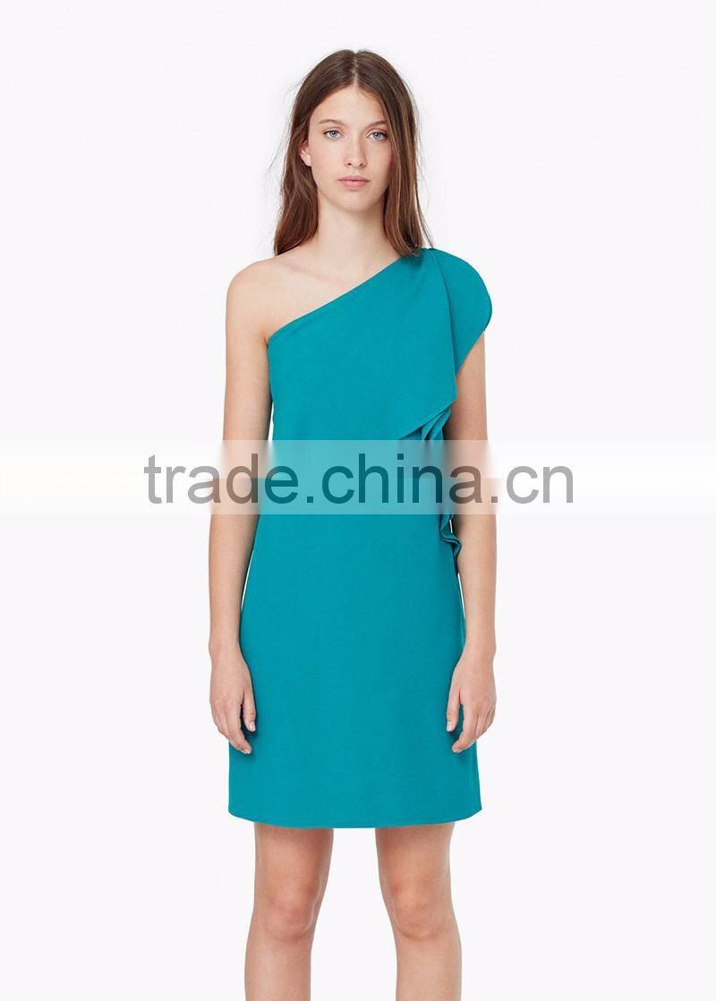 pleated sexy party one shoulder dress pattern