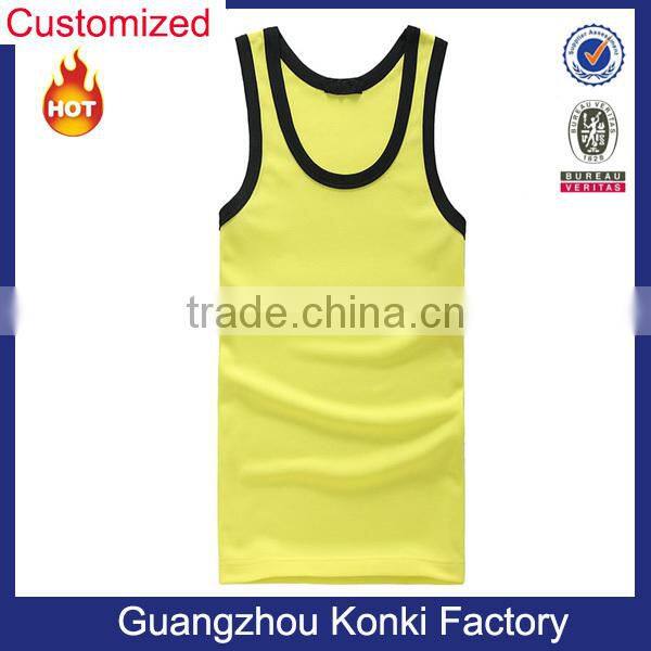 2014 Wholesale unisex tank top with yellow color