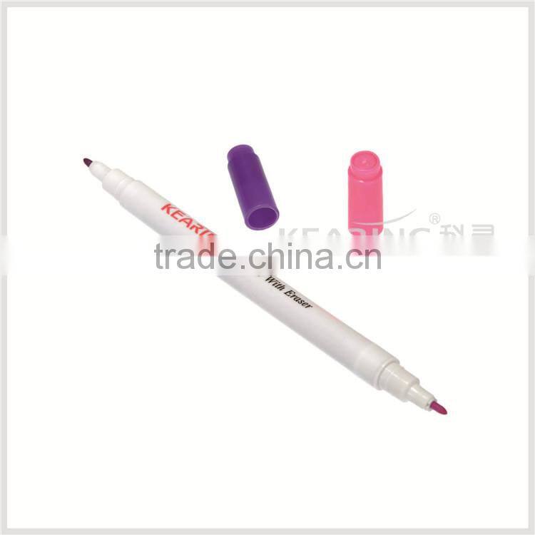 Kearing brand Fabric garment air erasable self vanishing violet+pink color Dual tipped air erasable marker # AT10-VP