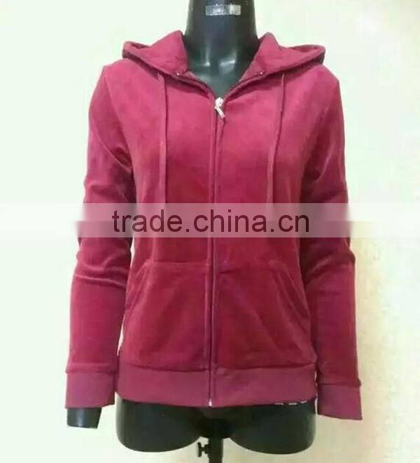 lady sportswear velvet fabric two piece remaining stock