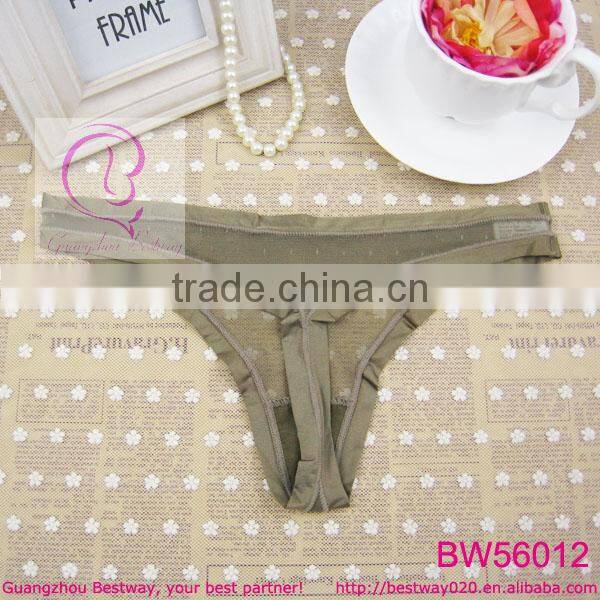Stock thongs full transparent lace with bow