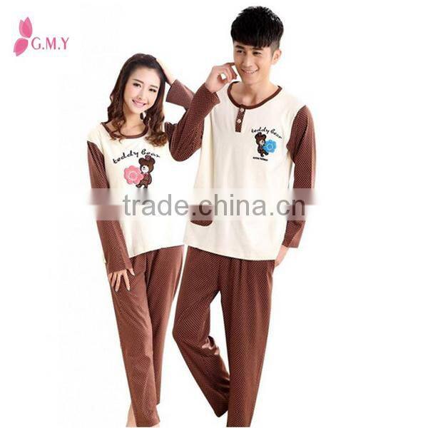 Couples pajama set Long Sleeve Unique Cartoon Polka Dot Pajamas Turkey