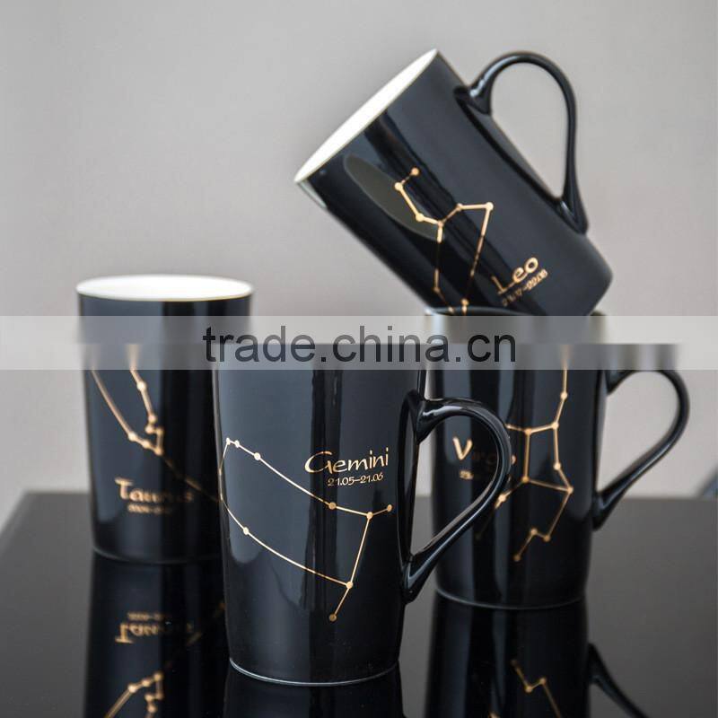 2017 Hot Sell 420 ML Ceramic Tea Cup Coffee Cup Mug Cup With Lid And Spoon