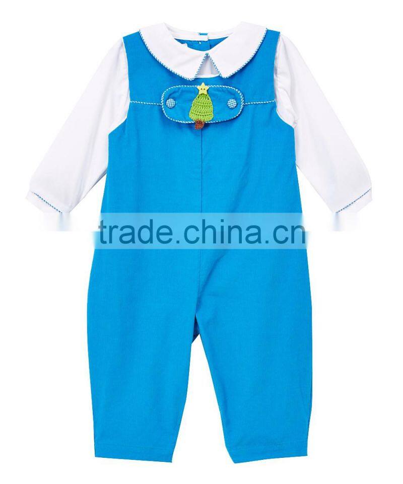 High quality new baby set white shirt and blue pant ,two piece fall long sleeves baby boy/girl clothes,kids wear