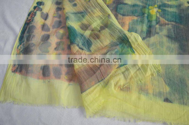 2017 Fashion women new coming summer spring print leopard floral 100%viscose new scarf shawl