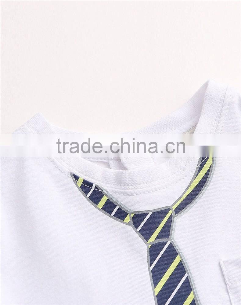 new style custom print tie two piece t shirts for baby print yourself logo