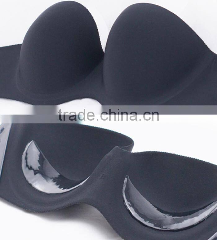 heated sexy double push up silicone bra
