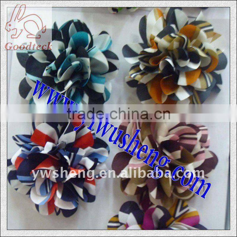 Strip printed flowers silk flowers hair flowers