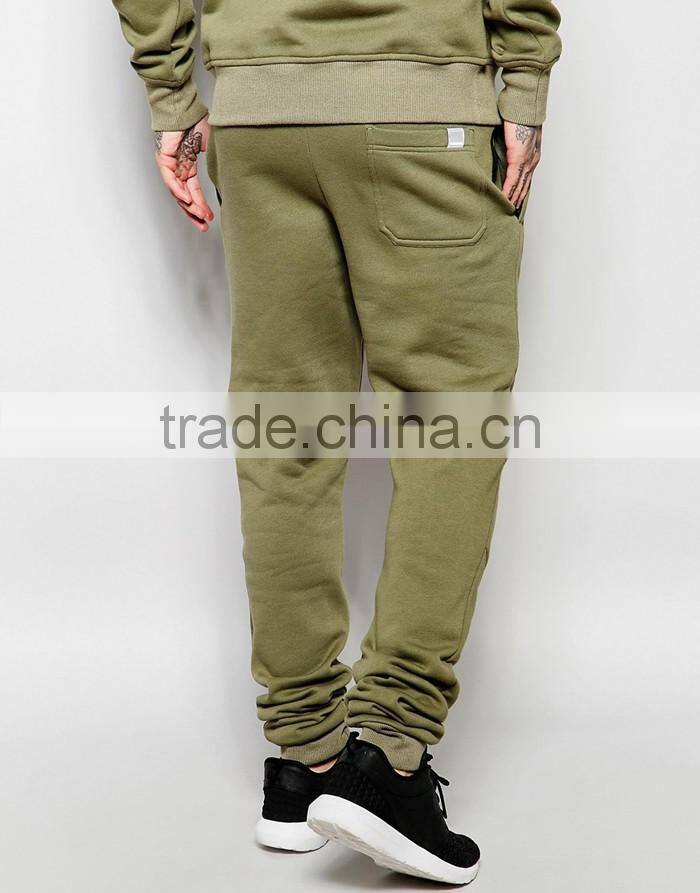 100 percent cotton army green skinny fitness wholesale jogger pants