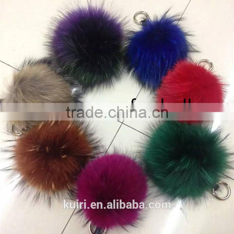 real fur ball key chain / fur ball keychain / rex rabbit mink fur pom poms for winter hat