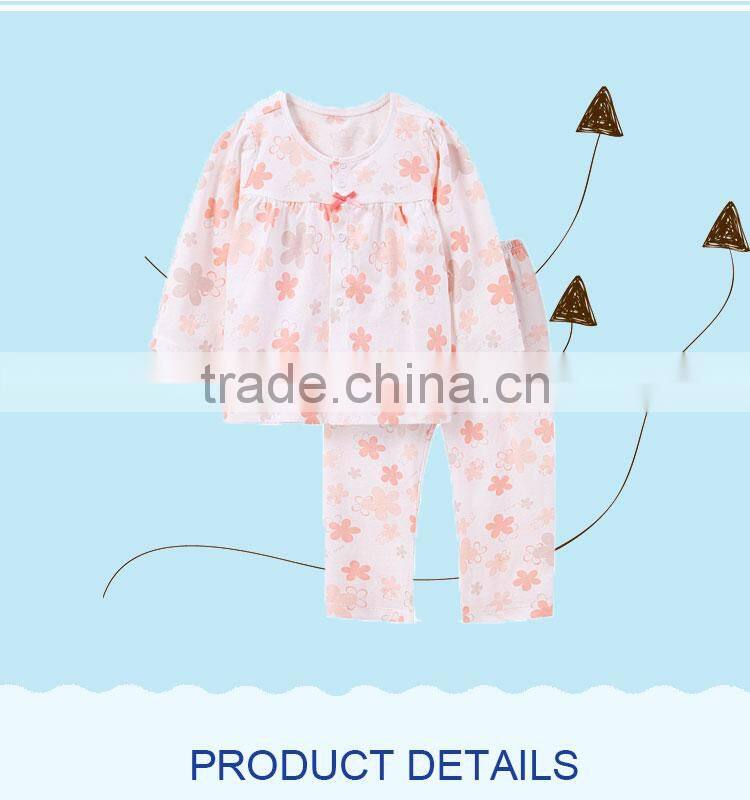 2-6 Years Long Sleeve soft cotton baby girl Pyjamas wholesale