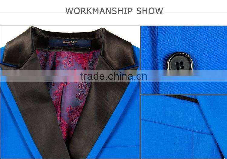 ELPA designer 3 piece fashion formal blue flower kids boys slim fit suit