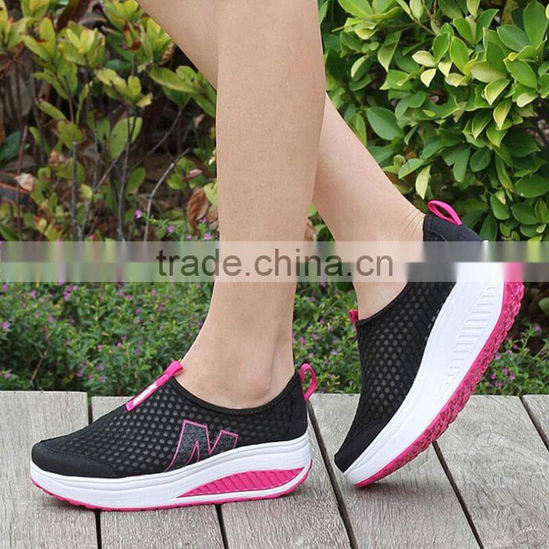 Height Increasing Summer Casual Shoes For Women Swing Wedges Shoes Breathable