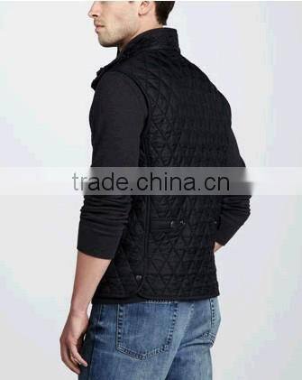 Men's Black Quilted Vest PQ304