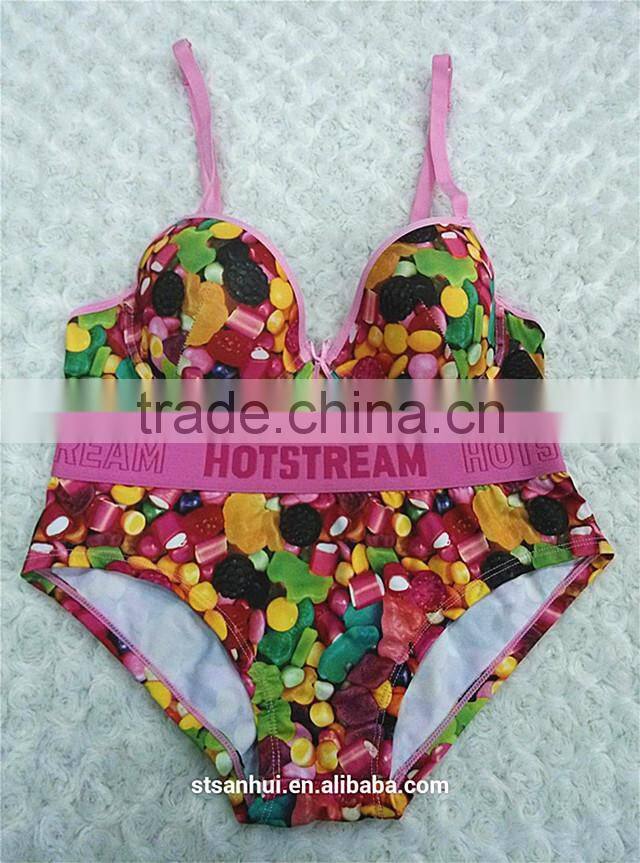 Fashion special printed junior underwear top young girl bra